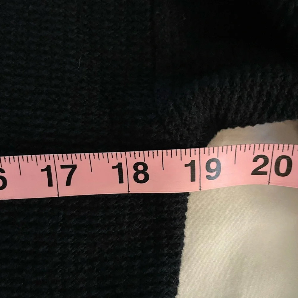 VINCE-Cotton Cropped Crew Neck Sweater Waffled Long Sleeve Navy Blue NWOT